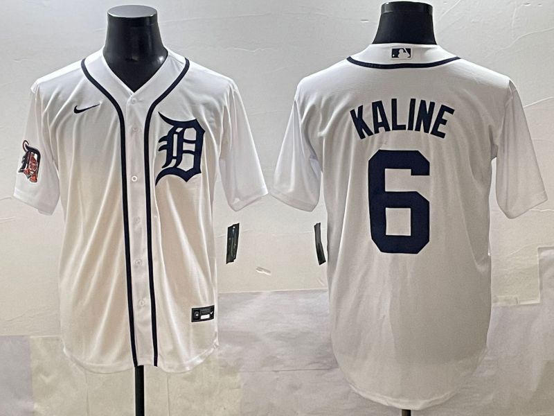 Men 2025 Detroit Tigers #6 Kaline White Game Nike MLB Jersey style 2